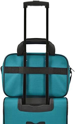 U.S. Traveler Rio Lightweight Carry-On Suitcase 20" Softside Expandable Design, Durable, Business and Travel, Teal, 4 Wheel - Image 8