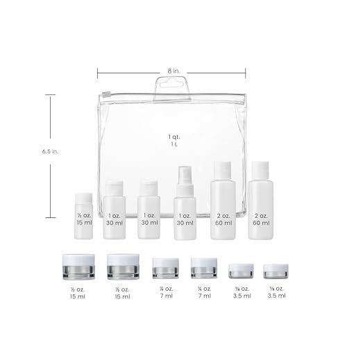 Conair Travel Sized Toiletries, TSA Approved Travel Bottles, Travel Sized Bottles by Travel Smart, 13 Piece Set - Image 5