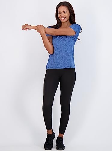 Real Essentials 5 Pack: Women's Short Sleeve V-Neck Activewear T-Shirt Dry-Fit Wicking Yoga Top (Available in Plus) - Image 4