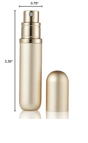 Refillable Portable Mini Perfume Atomizer for Travel, 5ml Luxury Empty Leakproof Pump Perfume Spray bottle Atomizer for Man and Woman (Y-Champaign Gold) - Image 8