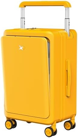 Carry on Luggage TSA Locks for Luggage 1OO% PC Hard Shell 20 Inch Suitcases with Wheels, Lightweight hardside Carry on Suitcase Telescopic Handle and Spinner Wheel (Front Pocket, Yellow)