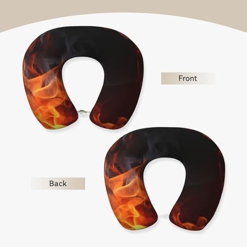 Fire Flame Smoke Memory Foam Travel Pillow Soft Comfortable Neck Pillow U-Shaped Head Support Pillow Travel Accessories for Sleeping Rest Airplane Car and Office - Image 3