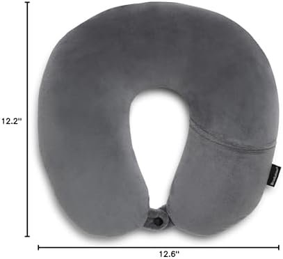 Brookstone Microbead Travel Head and Neck Pillow Lightweight and Plush with Phone or Headphone Pocket, Dark Grey - Image 8