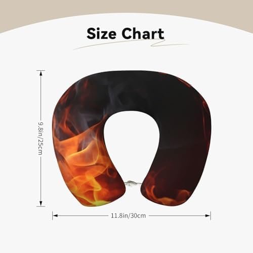 Fire Flame Smoke Memory Foam Travel Pillow Soft Comfortable Neck Pillow U-Shaped Head Support Pillow Travel Accessories for Sleeping Rest Airplane Car and Office - Image 5