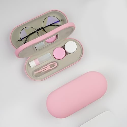 Eyeglass Case Double Sided Portable Contact Lens Box 2 in 1 Multifunction With Tool - Image 2