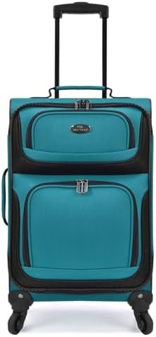 U.S. Traveler Rio Lightweight Carry-On Suitcase 20" Softside Expandable Design, Durable, Business and Travel, Teal, 4 Wheel - Image 2