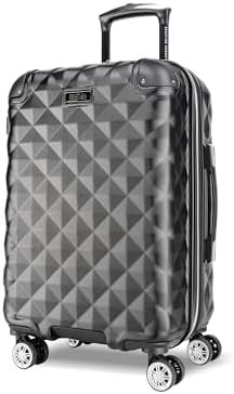 Kenneth Cole REACTION Diamond Tower Collection Lightweight Hardside Expandable 8-Wheel Spinner Travel Luggage, Black, 20-Inch Carry On