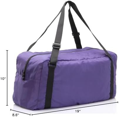 HOLYLUCK Foldable Travel Duffel Bag For Women & Men Luggage Great for Gym (Purple) - Image 8