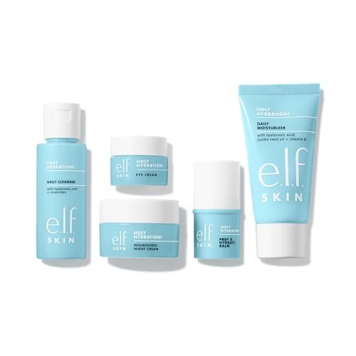 e.l.f. SKIN Holy Hydration! Jet Set Hydration Kit, Travel Friendly Hydrating Skincare Set, Face Cleanser, Balm, Moisturizer, Eye Cream & Night Cream, Vegan & Cruelty-Free - Image 2