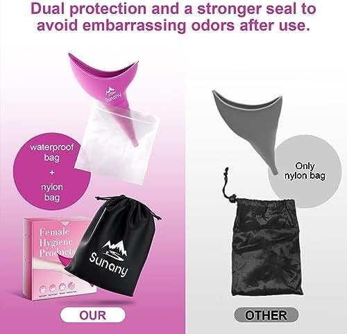 Female Urination Device,Reusable Silicone Female Urinal Foolproof Women Pee Funnel Allows Women to Pee Standing Up,Women's Urinal with Drawstring Bags is The Perfect Companion for Travel and Outdoor - Image 3