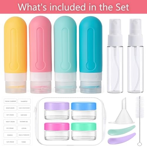 16pack Travel Bottles for Toiletries, TSA Approved LeakProof Squeezable Silicone Toiletry Containers for Shampoo, Conditioner, 3oz Portable Refillable Traveling Size Liquid Containers (16Pcs/Colorful) - Image 2