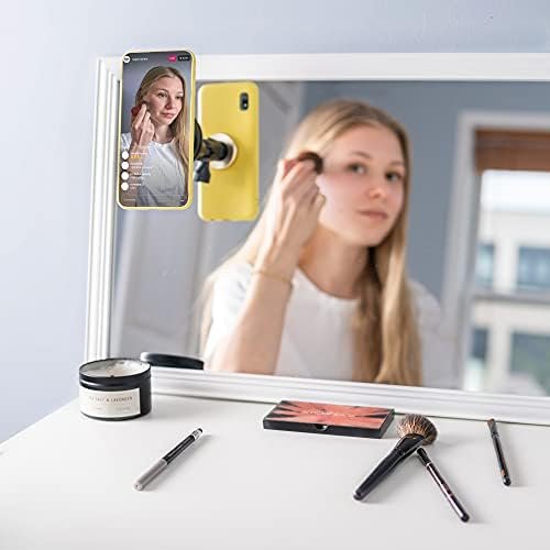 hula+ Magnet Phone Holder Reusable Stand, Portable Mount for Shower, Mirror, Kitchen, Window, & Bathroom Compatible. Compatible with All Phones, Ideal for Content, TikTok, Instagram, Movies & Music - Image 2