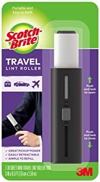 Scotch-Brite Mini Travel Lint Roller, Works Great On Pet Hair, 30 Sheets