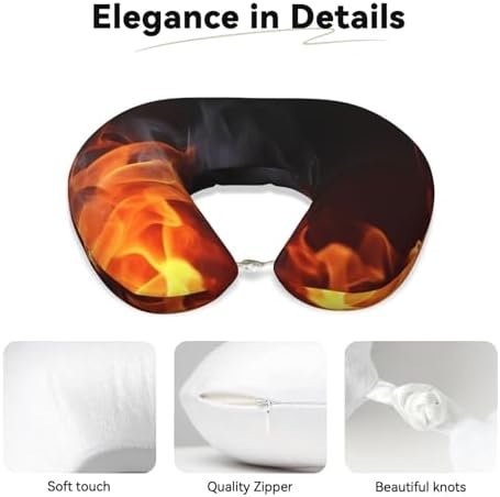 Fire Flame Smoke Memory Foam Travel Pillow Soft Comfortable Neck Pillow U-Shaped Head Support Pillow Travel Accessories for Sleeping Rest Airplane Car and Office - Image 4