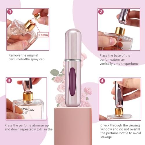 Portable Mini Refillable Perfume Atomizer Bottle, Travel Size Refillable Perfume Refill Bottle - Perfume Atomizer Refillable, Scent Pump Case, Small Perfume Spray Bottle 4 Pcs Pack of 5 ml - Image 5