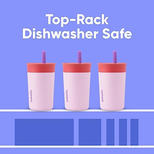 Owala Kids Insulation Stainless Steel Tumbler with Spill Resistant Flexible Straw, Easy to Clean, Kids Water Bottle, Great for Travel, Dishwasher Safe, 12 Oz, Navy and Blue (Home Base) - Image 6