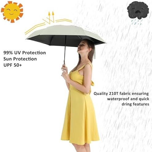 BAODINI Travel Mini Umbrella for Purse With Case-Small Compact UV Umbrella Protection Sun-Lightweight Tiny Pocket Umbrella with Case for Women, Girls - Image 3