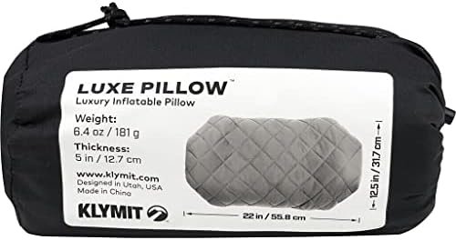 Klymit Luxe Travel Pillow, Lightweight Inflatable Hybrid Airplane, Backpacking, Hammock, and Camping Pillow, Grey - Image 2