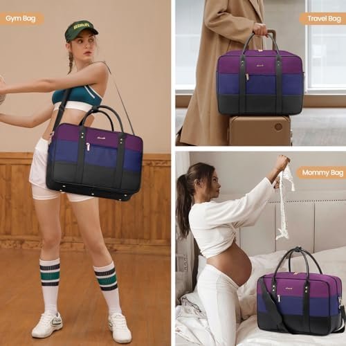 LOVEVOOK Weekender Travel Duffel Bag, Personal Item Duffle Bags for Women with Laptop Compartment, Overnight Bag with Toiletry Bag, Yoga Gym Bag with Wet Pocket, Hospital Bag for Labor and Delivery - Image 8