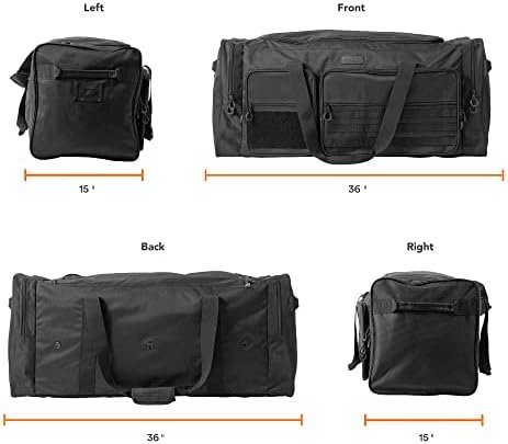 Fitdom 130L 36" Heavy Duty Extra Large Sports Gym Equipment Travel Duffle Bag W/Adjustable Shoulder Strap & 7 Compartments. Perfect for Soccer Baseball Basketball Hockey Football, Team Coaches & More - Image 2