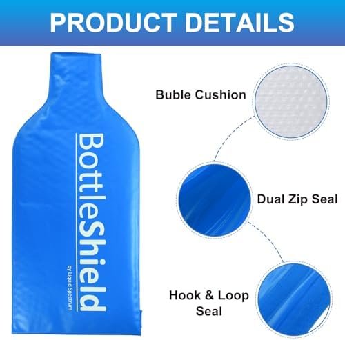 uxcell 2PCS Wine Bottle Travel Protector Bags, PVC Wine Bags for Travel Transport Drop and Spill Resistant Reusable Wine Bottle Protector(Blue) - Image 4