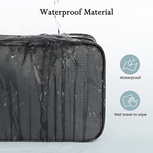 Maliton Toiletry Bag for Men & Women | Large for Traveling | Hanging Compact Hygiene Bag with 4 Compartments | Waterproof Bathroom Shower Bag (Black) - Image 5