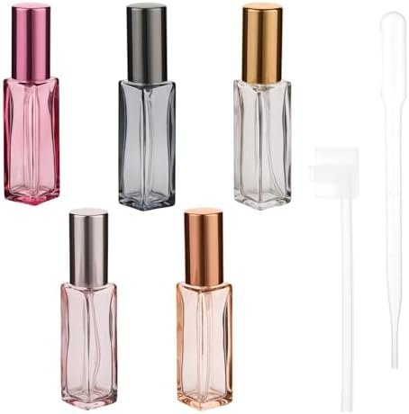 5Pcs 10ML Perfume Travel Refillable,Travel Perfume Bottle Refillable Mini Spray Bottles Glass Empty Perfume Spray Bottles Portable Leakproof Atomizer for Perfume Cosmetics Essential Oil