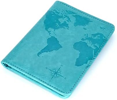 kandouren Passport and Vaccine Card holder Cover Case,Travel Accessories for Men and Women, Passport Wallet with Vaccine Card Protector Slot(green map) - Image 2