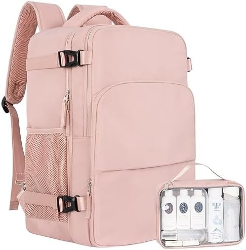 Travel Backpack for Women, Flight Approved Carry On Backpack with USB Charging Hole, Lightweight Travel Bag, Waterproof Causal Bookbag for College, Travel, Work