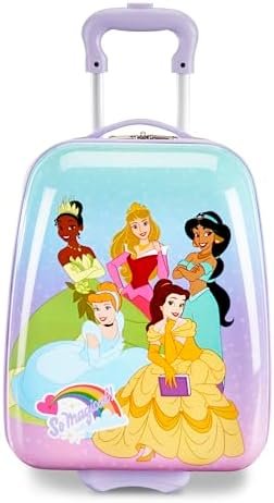 American Tourister Disney Princess Kids Carry-On Luggage, Hardside With Single Spinner Wheels