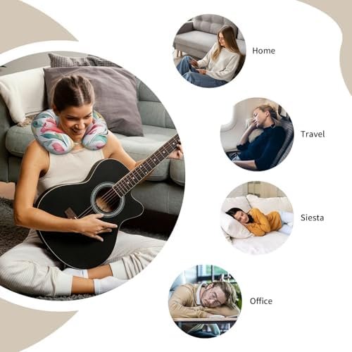 Watercolor Tulip Memory Foam Travel Pillow Soft Comfortable Neck Pillow U-Shaped Head Support Pillow Travel Accessories for Sleeping Rest Airplane Car and Office - Image 8