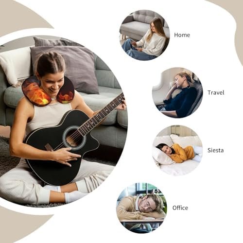 Fire Flame Smoke Memory Foam Travel Pillow Soft Comfortable Neck Pillow U-Shaped Head Support Pillow Travel Accessories for Sleeping Rest Airplane Car and Office - Image 8