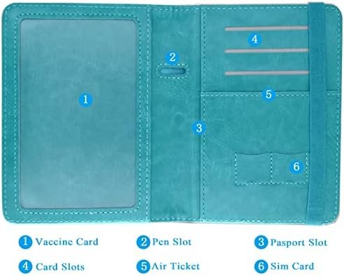 kandouren Passport and Vaccine Card holder Cover Case,Travel Accessories for Men and Women, Passport Wallet with Vaccine Card Protector Slot(green map) - Image 4