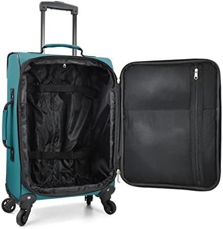 U.S. Traveler Rio Lightweight Carry-On Suitcase 20" Softside Expandable Design, Durable, Business and Travel, Teal, 4 Wheel - Image 11