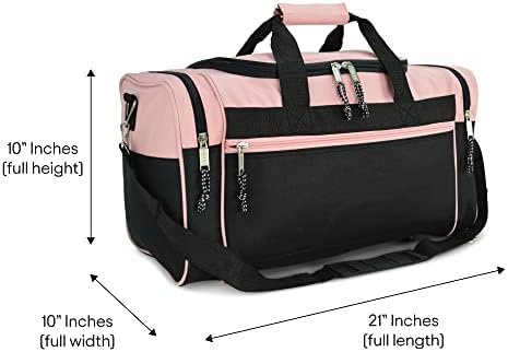 DALIX 21" Blank Sports Duffle Bag Gym Bag Travel Duffel with Adjustable Strap in Pink - Image 7