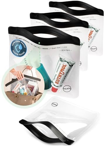 3pcs - Clear TSA Approved Toiletry Bag - Our Quart Size Clear Toiletry Bags are Security Approved Worldwide for Liquids & Cosmetics - 100% 3-1-1 Compliant Clear Travel Bags for Toiletries