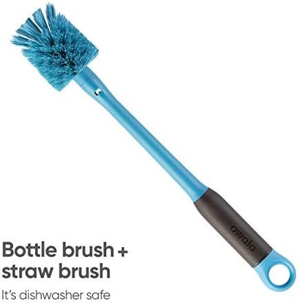 Owala 2-in-1 Water Bottle Brush Cleaner and Water Bottle Straw Cleaner Brush, Water Bottle Brush with Removable Head and Twist n’ Hide Straw Brush, Smokey Blue - Image 3