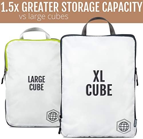 Extra Large Compression Packing Cube 6 Piece Set for Travel and Check Luggage by TRIPPED Travel Gear (White/Grey) - Image 5