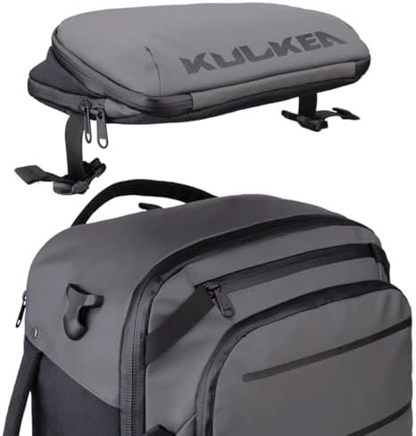 Käydä 40L Travel Backpack - Spacious Carry On Backpack with Detachable Travel Pouch, Magnetic Water Bottle Pocket, Passport and Laptop Pocket - Convertible Boot Bag for Snow Sports (Grey/Black) - Image 9