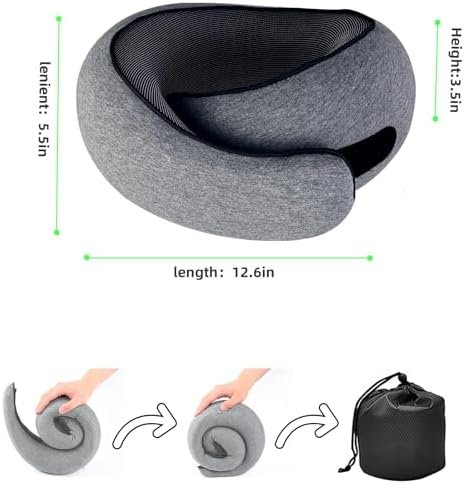 Travel Pillows for Airplanes,Premium Memory Foam Travel Pillow, Removable Washable Neck Pillow Cover， Suitable for Airplanes,Offices and Cars - Image 6