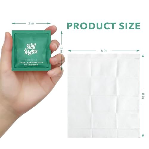 Stall Mates Wipes - Flushable Wipes | Individually Wrapped | Travel Friendly | Unscented with Vitamin-E & Aloe | (30 on-the-go singles) - Image 2