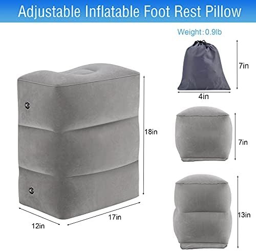 Inflatable Airplane Foot Rest Pillow, Adjustable Travel Pillows Valentines Day Gifts for Him Her Women Men Mom Dad, Airplane Travel Essentials for Flight Car Home Office - Image 2