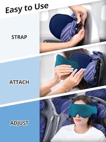 Travel Pillows for Airplanes, FSA HSA Eligible Approved Travel Accessories for Long Flight, Car Travel Pillow for Kids, Eye Mask for Sleeping Airplane, Dark Grey - Image 5