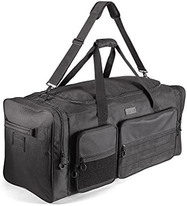 Fitdom 130L 36" Heavy Duty Extra Large Sports Gym Equipment Travel Duffle Bag W/Adjustable Shoulder Strap & 7 Compartments. Perfect for Soccer Baseball Basketball Hockey Football, Team Coaches & More