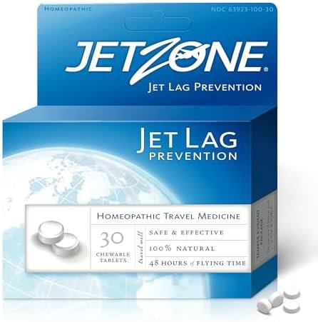 Jet Lag Remedy - Homeopathic Travel Aid – Trusted for Over 15 Years - Immune Health – Circadian Rhythm - Fatigue – Exhaustion – Tired - Can't Sleep – Good for 48hrs Flying Time - 30 Chewables