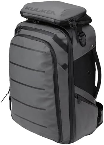 Käydä 40L Travel Backpack - Spacious Carry On Backpack with Detachable Travel Pouch, Magnetic Water Bottle Pocket, Passport and Laptop Pocket - Convertible Boot Bag for Snow Sports (Grey/Black) - Image 3