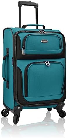 U.S. Traveler Rio Lightweight Carry-On Suitcase 20" Softside Expandable Design, Durable, Business and Travel, Teal, 4 Wheel - Image 6