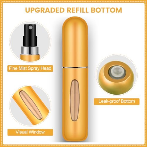 6 Pack 5ml/0.2oz Perfume Travel Refillable Mini Refillable Perfume Bottle Travel Atomizer Empty Spray Bottles Travel Essentials for Women Mens Accessories - Image 2