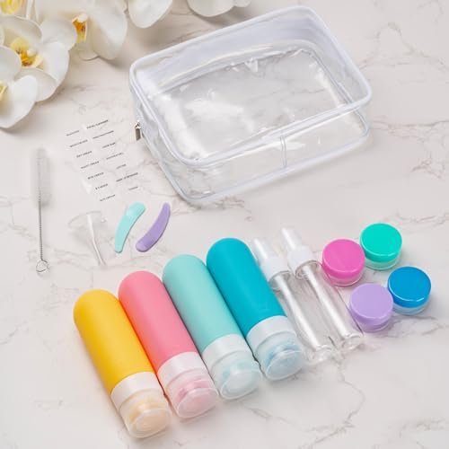 16pack Travel Bottles for Toiletries, TSA Approved LeakProof Squeezable Silicone Toiletry Containers for Shampoo, Conditioner, 3oz Portable Refillable Traveling Size Liquid Containers (16Pcs/Colorful) - Image 6