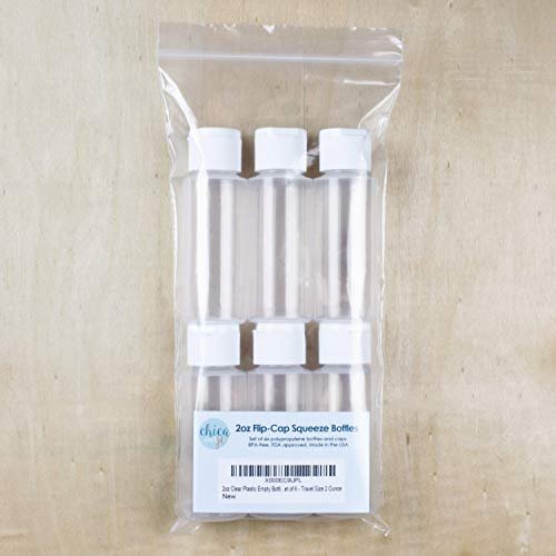 Chica and Jo 2oz Clear Plastic Empty Squeeze Bottles with Flip Cap - BPA-free - Set of 6 - TSA Travel Size 2 Ounce Made in the USA - Image 2